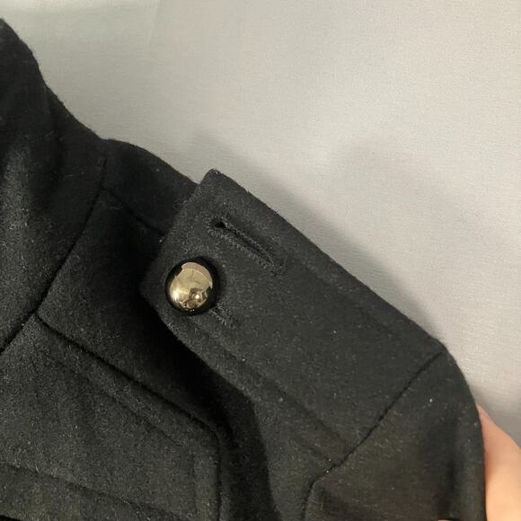 Steve Madden Women’s Black Military Coat Medium Wool Blend Long Jacket - Picture 5 of 15